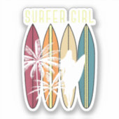 サーファーガールサーフボードサーフィン女性女子サーフオース シール (正面)