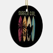 サーファーガールサーフボードサーフィン女性女子サーフオース セラミックオーナメント (右)