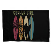 サーファーガールサーフボードサーフィン女性女子サーフオース 枕カバー (正面)