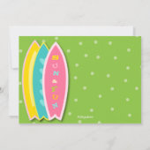 サーファーガールビーチパーティー誕生日招待状 招待状 (裏面)