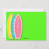 サーファーガールビーチパーティー誕生日招待状 招待状 (裏面)