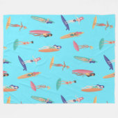 サーファーガールビーチ フリースブランケット (正面(横))