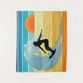 サーファーガールヴィンテージサンセット タペストリー (正面)