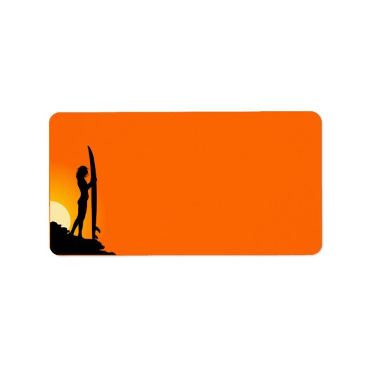 サーファーガール住所 シール (正面)