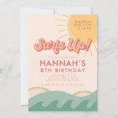 サーファーガール誕生日サーフズアップエイジ招待状 招待状 (正面)