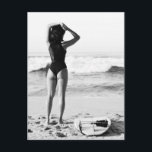 サーファーガール黒白フォト ポストカード<br><div class="desc">水着ファッションはがき</div>