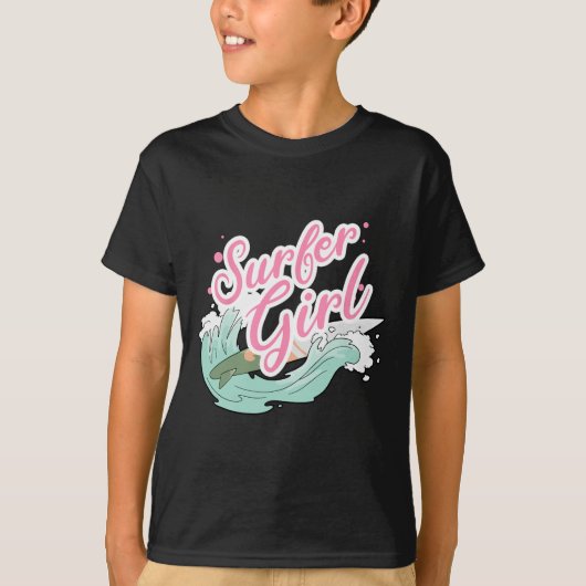 サーファーガール サーフィン Tシャツ (正面)