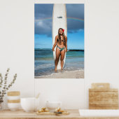 サーファーガール~ハワイレインボー ポスター (キッチン)