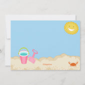 サーファーガール ビーチパーティー 誕生日招待状 招待状 (裏面)