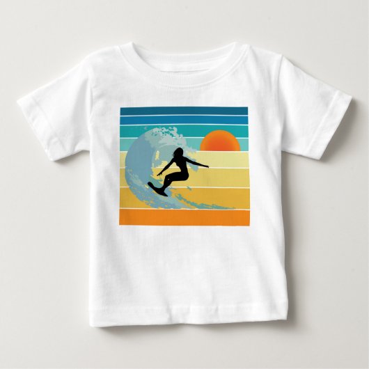 サーファーガール ヴィンテージ サンセット ベビーTシャツ (正面)
