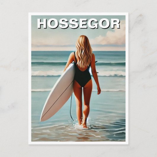 サーファーガールHossegorフランス ポストカード (正面)