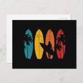 サーファーギフトヴィンテージサーフィンサーフボードビーチ シーズンポストカード (正面/裏面)