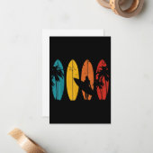 サーファーギフトヴィンテージサーフィンサーフボードビーチ ノートカード (正面/裏面インサイチュ)