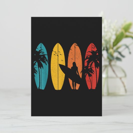 サーファーギフトヴィンテージサーフィンサーフボードビーチ 招待状 (スタンド正面)