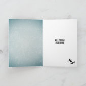 サーファークールオンボード – メタルルックオス誕生日 カード (内部)