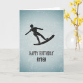 サーファークールオンボード – メタルルックオス誕生日 カード (黄色い花)