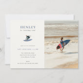 サーファークールテーマ誕生日パーティー写真 招待状 (正面)