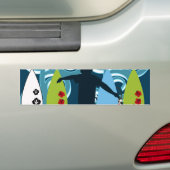 サーファークールドゥードサーフィンビーチ海デザイン バンパーステッカー (車上)