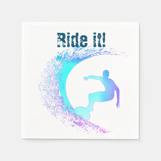 サーファーグラフティスタイル スタンダードカクテルナプキン (正面)