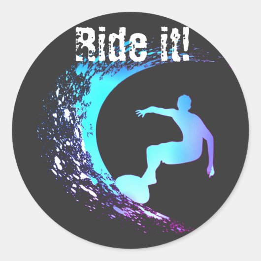 サーファーグラフティスタイル ラウンドシール (正面)