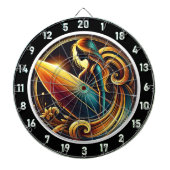 サーファーグローウィズゴールデンサンセットデザイン ダーツボード (正面)