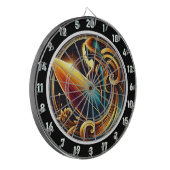 サーファーグローウィズゴールデンサンセットデザイン ダーツボード (正面左)