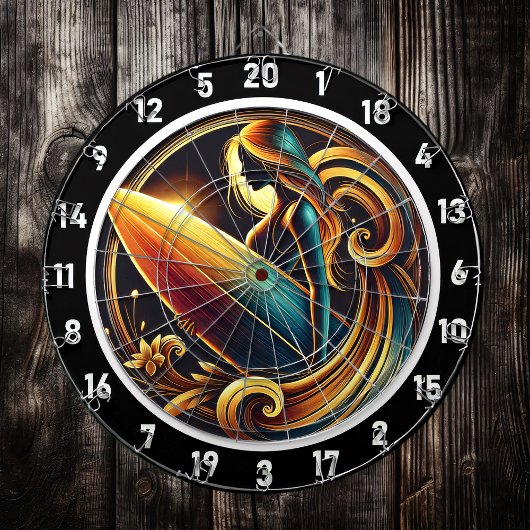 サーファーグローウィズゴールデンサンセットデザイン ダーツボード