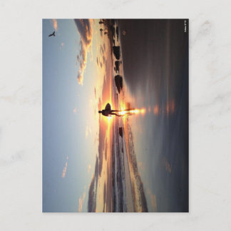 サーファーサンセットポストカード ポストカード