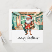 サーファーサンタはサーフィンに行く カード (正面/裏面インサイチュ)