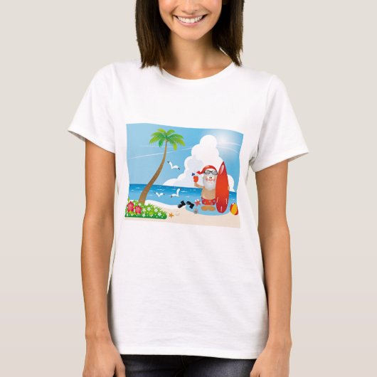 サーファーサンタクロース Tシャツ (正面)