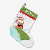 サーファーサーフィンサンタ スモールクリスマスストッキング (正面 (吊り時))