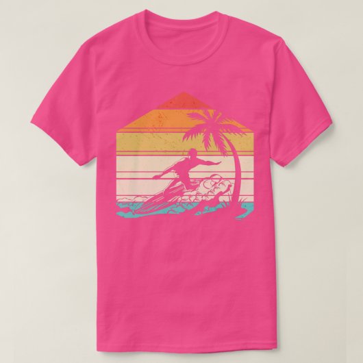サーファーサーフィンサーフビーチ海波熱帯和 Tシャツ (デザイン正面)