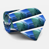 サーファーサーフィンチューブの緑の波 ネクタイ (ロール)