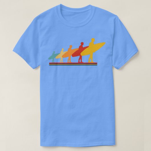 サーファーサーフィンヴィンテージレトロスタイルビーチサーファーH Tシャツ (デザイン正面)