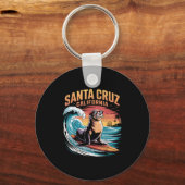 サーファーサーフィン70s 80sサンタクルーズカリフォルニアレトロ キーホルダー (正面)