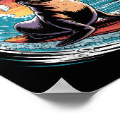 サーファーサーフィン70s 80sサンタクルーズカリフォルニアレトロ ポスター (角)