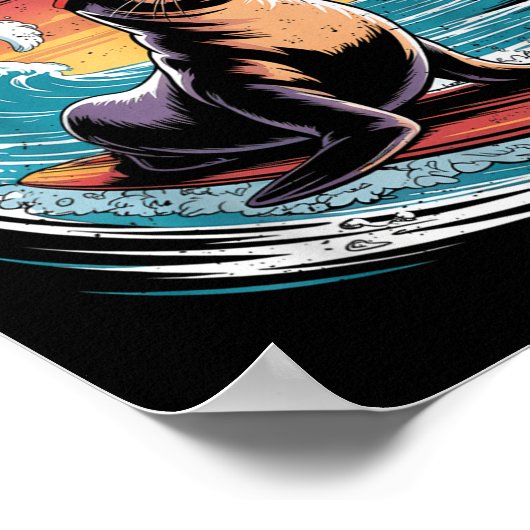 サーファーサーフィン70s 80sサンタクルーズカリフォルニアレトロ ポスター (角)