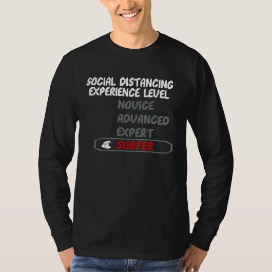 サーファーサーフサーフィンソーシャル距離 Tシャツ (正面)