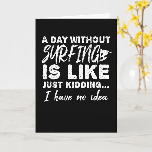 サーファーサーフボードサーフィンギフトプレゼントアイディア カード (黄色い花)