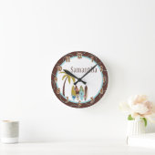 サーファーサーフボードハワイアンパーソナライズされた時計 ラウンド壁時計 (ホーム)