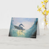 サーファーシルエットカード カード (黄色い花)