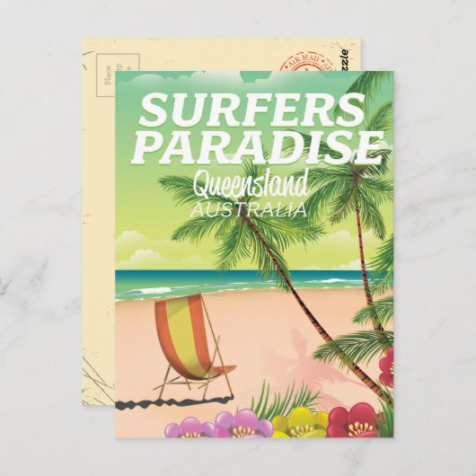 サーファーズパラダイスクイーンズランドオーストラリア ポストカード (正面/裏面)