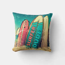 サーファーデュデサーフボード装飾用クッション