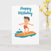 サーファーデュデハッピーバースデー カード (黄色い花)