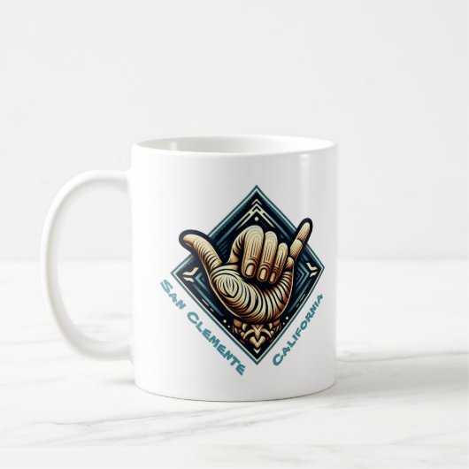 サーファーハンドシンボル コーヒーマグカップ (左)