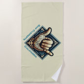 サーファーハンドシンボル ビーチタオル (正面)