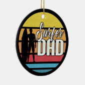 サーファーパパファーザーズデイトロピカルアート |オーナメント セラミックオーナメント (右)