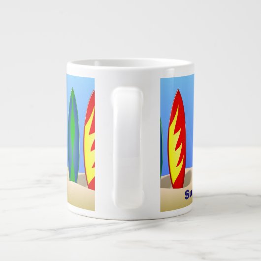 サーファーパーソナライズされたデュデコーヒーマグギフト ジャンボコーヒーマグカップ (裏面)
