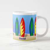 サーファーパーソナライズされたデュデコーヒーマグギフト ジャンボコーヒーマグカップ (右)