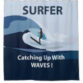 サーファービーチサーフィン シャワーカーテン (正面)